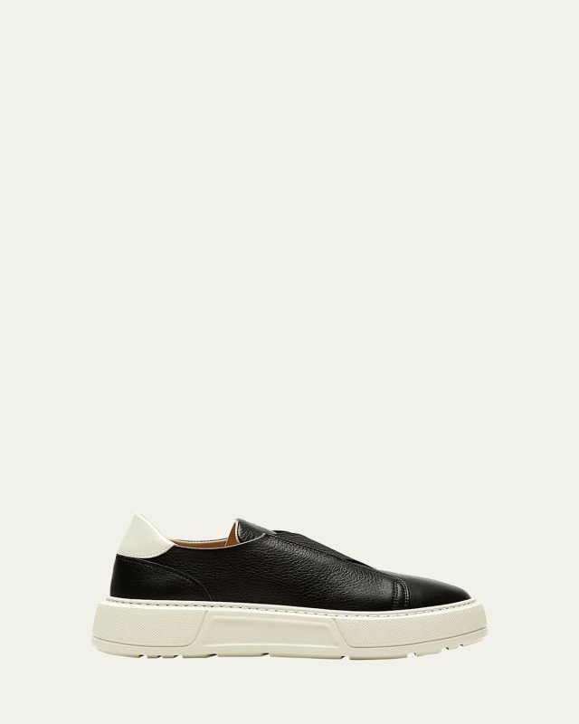 Veronica Leather Crisscross Slip-On Sneakers